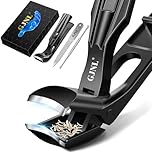 Toenail Clippers for Seniors Thick Toenails, Angled Head Nail Clippers for Men with Wide Jaw Opening, Sharp Heavy Duty Angled Toe Nail Clipper with Catcher