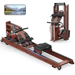 YOSUDA Water Rowing Machines for Home Use- Foldable Rower Machine 400LBS Weight Capacity with Dedicated Monitor & Bluetooth APP, Comfortable Seat