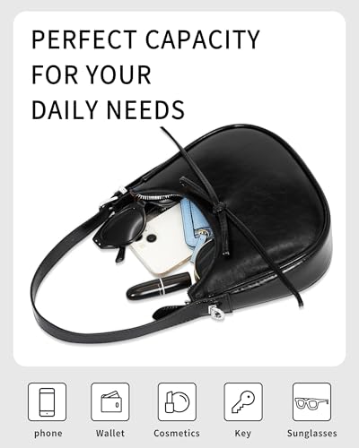 Shoulder Bag for Women - Bow Clutch Purse PU Leather, Removable Chain Crossbody Handbag with Zipper Closure4