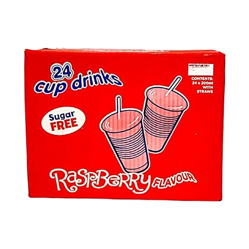 Sugar-Free Drink Cups Variety Pack, Bulk 24 Count, with Paper Straws Cola Bubblegum Lime (Raspberry)