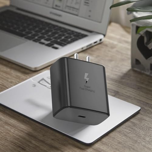Image of Samsung Original 45W Super Fast Charger Adapter Compatible with Samsung Galaxy S24 /S23 /S22 /S21 /S20 (Ultra /Plus /Fe), Note 20 /20+ /10(All Series),Flip /S /A /F /M Series | Type C PD 3.0 Adapter,Black