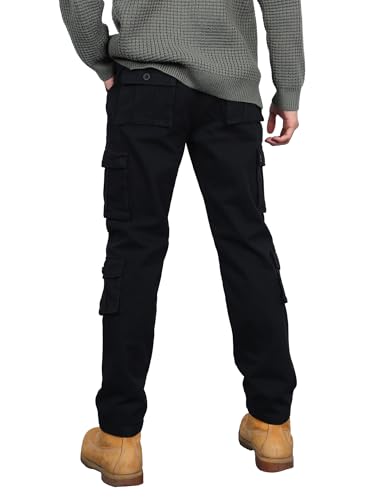 APTRO Herren Cargo Hose Camouflage Hose Arbeitshose Lange Outdoor Baumwolle Leichte Hose mit 8 Tachen LT02 Schwarz 40