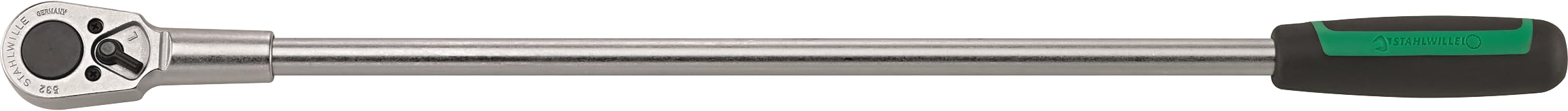 STAHLWILLE 532/2 | carraca extremadamente robusta de 1/2" con mango 2K | Longitud 612 mm, para mayor torsión l Fabricado en Alemania