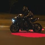 HSOKEW Motorcycle Logo LED Light, Angel-Wings Motorcycle Projection Light Universal Motorcycle Shadow Light Accessories for Moto Scooter Electric Vehicle Har-ley Davi-dson Gift for Moto Lovers (Red)