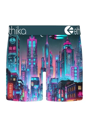 Ethika Mens MID Boxer Brief | Neon City2
