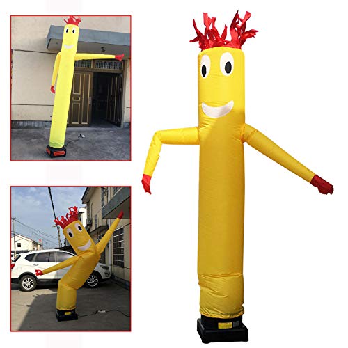 10ft Inflatable Tube Man, Wacky Waving Inflatable Tube Guy, Sky Dancer, Inflatable Dancing Man for Advertising Party Decoration, 10ft X 18inch, Yellow