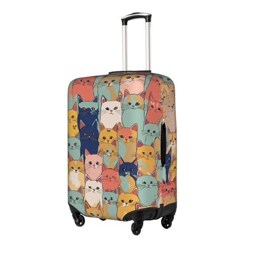 Housse de valise chats mignons extensible blanche taille Small de voyage - 2