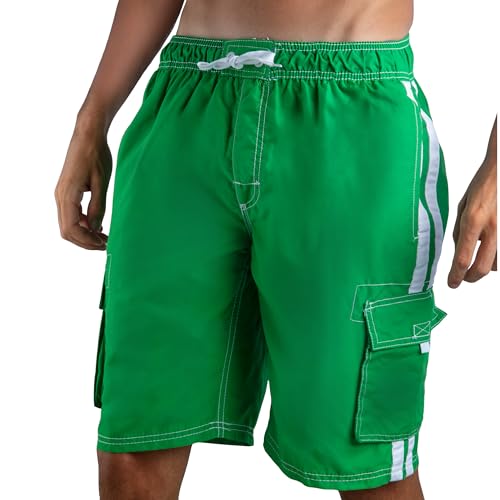 Image of Kanu Surf Men's Big Viper Extended Size Stripe Swim Trunk