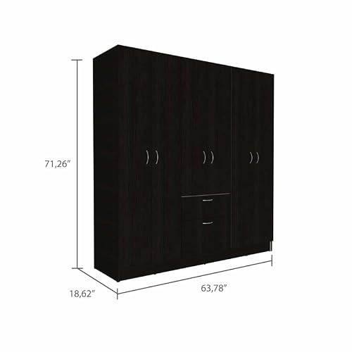 Atlin Designs Modern 6-Door Wood Bedroom Armoire In Black Wenge #TOP2