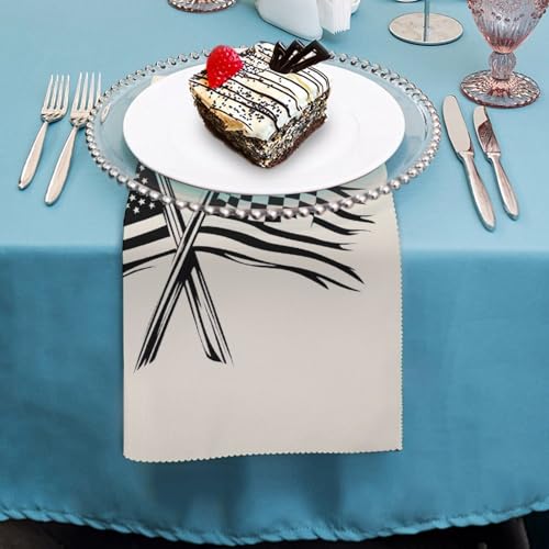 Servilletas de tela suaves de cocina, reutilizables y lavables con diseño de carreras 5
