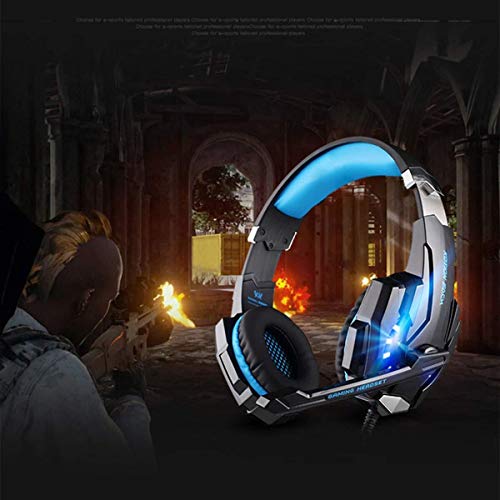 WHSS Gaming Headset, Wired Stereo Ruisonderdrukking Over Ear Hoofdtelefoon Met Microfoon LED Light For For PS4, XBOX 360, XBOX ONE, Computer, Mobiele Telefoon, Computer Game (rood/Blauw) - Afbeelding 7