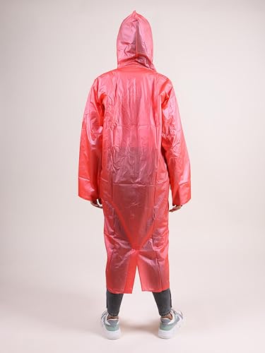 Image of Rupa Rainsuit Women Waterproof PVC Raincoat with Hood & Carry Bag | Lightweight Rainwear for Women with Front Zip | Solid Color | Standard Length | Pack of 1