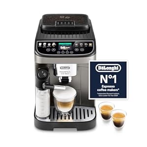 De'Longhi Magnifica Evo Next ECAM312.80.TB, Automatic Coffee Machine With Automatic Milk Frother, Bean To Cup Coffee and Cappuccino Machine with Intuitive Touch Display, Black/Titanium