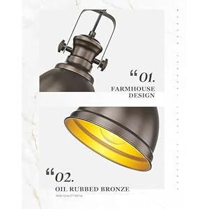 2 pack pendant lights kitchen island farmhouse hanging lights fixtures with metal shade rustic kitchen pendant lighting over island for dining room oil rubbed bronze ad 2151 1p2 orb  urban country home decor