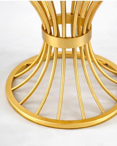 Image of Furniture Cafe Modern Coffee Table for Living Room Center Table Home Decor Round Side Table Space Saving Furniture, Table Top Sturdy Metal Frame Wood Desk Centerpiece Bedroom (Golden /Black)