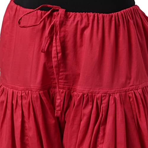 Image of GO COLORS Soft Cotton Salwar for Women | Relaxed Fit, Mid Rise, Ankle Length, Drawstrings