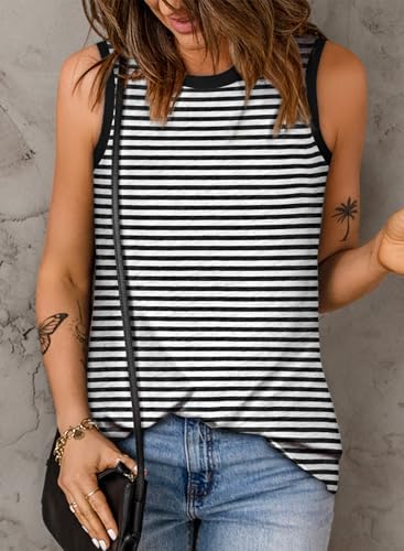 EVALESS Tank Tops for Women 2025 Spring Summer Outfits Cute Polka Dots Sleeveless Tops Loose Fit Shirts2