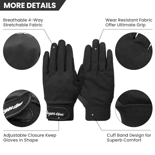 Finger Ten Horse Riding Gloves Kids Boys Girls Youth 1 Pair, Bike Gardening Cycling Hiking Gloves Full Finger thumb #1