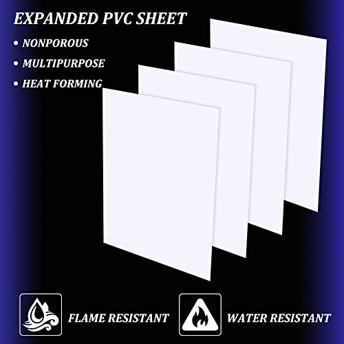 Image of BENECREAT 4 Pcs 2mm PVC Foam Sheet White Plastic Sheet 11.8x15.7 Inch Lightweight Rigid Foam Expanded PVC Sheet for Crafts, DIY Making, Screen Printing and Art Display