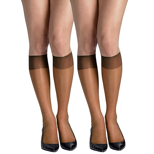 Image of Hanes Silk Reflections Women's Sheer Toe Silky Sheer Knee-High Stockings
