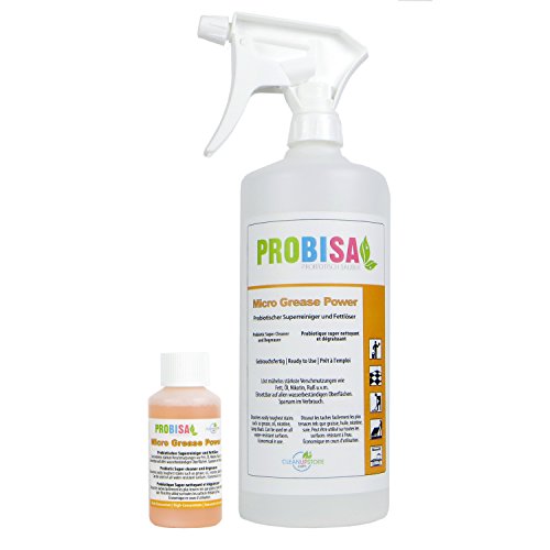 Puissant dégraissant spray Probisa Micro Grease Power - Le nettoyant puissant à base d'ingrédients naturels pour la cuisine, Budget et Gastronomie (50ml Concentré ergeben 1-2 L Super Nettoyant)