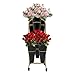 Ediess1nDT 3-Tiers Flower Display Stand with Plastic 6 Black Buckets Movable Bouquet Shelf Flower Rack Home Flower Shop Metal Moving Gold Plant Stand Cart Shelf with Wheels