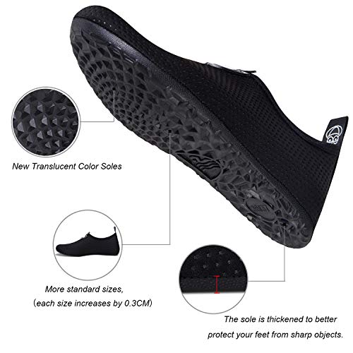 Image of WateLves Water Shoes for Womens Mens Barefoot Quick-Dry Aqua Socks for Beach Swim Surf Yoga Exercise New Translucent Color Soles