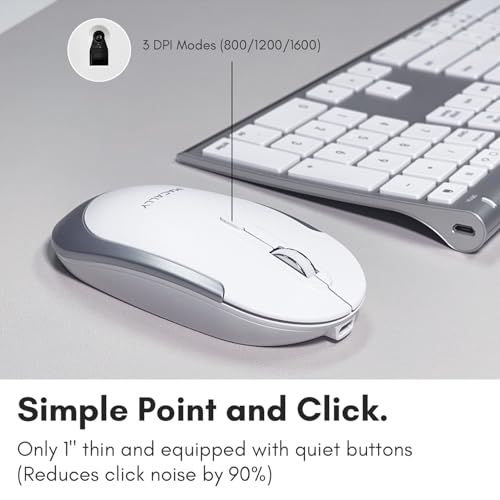 Macally Premium Bluetooth Keyboard and Mouse for Mac | Compatible Wireless Apple Keyboard and Mouse Combo (110 Keys Multi-Device Rechargeable) for MacBook Pro/Air and iMac