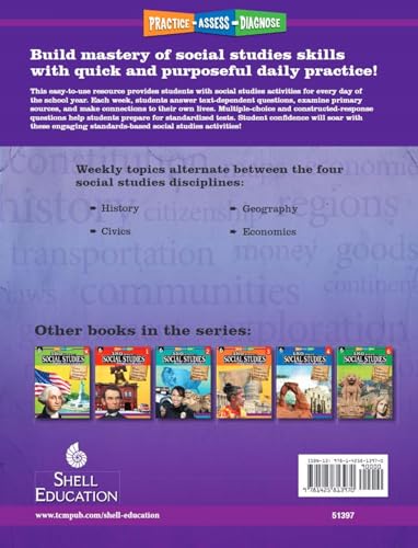 Shell Education 51397 180 Days: Social Studies, Civics For 5Th Grade Practice Workbook thumb #1