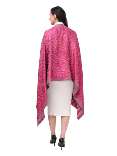 Image of EH Pashmina Stole, Reversible Jamawar weave in beautiful paisley & floral, very soft MODAL fabric, all season Stole, Scarf, Wrap.