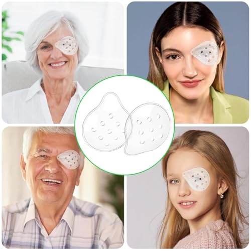 OUDQFCJ 4 Stück Augenschutz nach Operationen, belüftet, Augenklappe (Transparent)