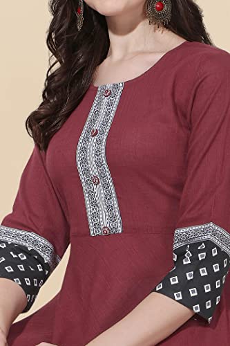 Image of MIRCHI FASHION Women's Straight Fit Rayon Sequins Embroidered and Polka Dots Printed Kurti Only