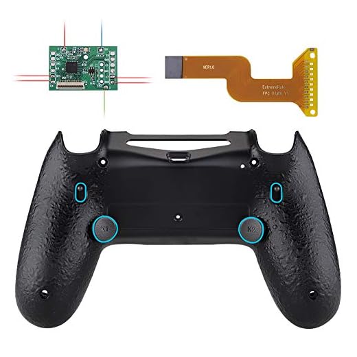 eXtremeRate DAWN2.0 FlashShot Trigger Stop Remap Kit für ps4 CUH-ZCT2 Controller,DIY-Ersatz Hülle Gehäuse&Upgrade-Board&2 Rücktasten&2 Trigger Lock für ps4 Controller JDM040/050/055-Texturiert-Schwarz