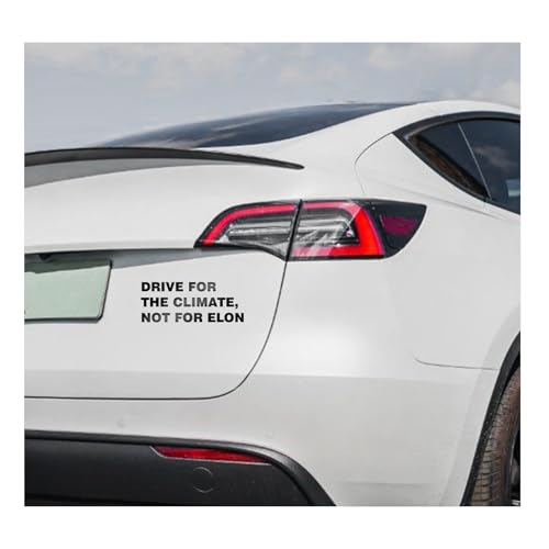 MaNeaz Interessant Auto Aufkleber UV-Aufkleber | DRIVE FOR THE CLIMATE NOT FOR ELON | Wasserdicht und kratzfest für empfindliche Auto-Lacke ca. 11 x 4 3 cm(Schwarz)