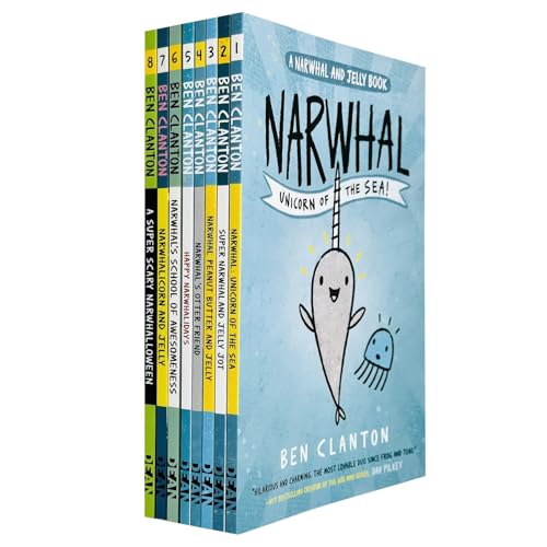 Narwhal And Jelly Series 8 Books Collection Set (Narwhal: Unicorn Of The Sea!, Super Narwhal And Jelly Jolt, Peanut Butter And Jelly, Narwhal'S Otter 