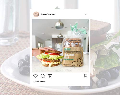 Base Culture Keto Bread | Seven Nut & Seed, 100% Paleo, Gluten Free, Grain Free, Non-GMO, Dairy Free, Soy Free and Kosher (16oz Loaf, 2 Count)