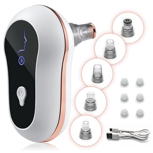 VIOLUXE Succionador de Puntos Negros, Limpiador Facial para Todo Tipo de Piel, Microdermoabrasión Diamante, Extractor de Poros, Aspirador de Espinillas, Pantalla LED, 5 cabezales, USB Recargable