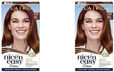 Nice'n Easy Crème, Natural Looking Oil Infused Permanent Hair Dye, 5WR Medium Warm Auburn (Pack of 2)