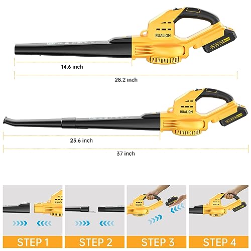 Image of 20V Cordless Leaf Blower Battery Powered Leaf Blower 290CFM /135MPH | Dual Batteries & Fast Charger | Lightweight, Balanced Design for Yard, Patio, Garage