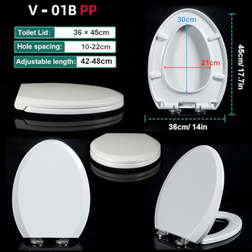 Abattant WC allonge fermeture douce avec charnieres reglables - 4