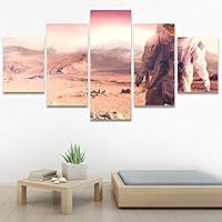 SIGNWIN 5 Panel Canvas Wall Art Modern Art Astronomy & Space Contemporary Cosmic Dramatic Mixed Media Multicolor for Home Decorations Ready to Hang - 60