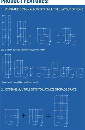 THE LITTLE LOOKERS� Collapsible Kids Clothing Wardrobe |Cute Prince & Castle Print/Portable Waterproof Multipurpose Storage Rack/Adjustable Almirah for Babies/Girls/Boys (Blue Animal, 6 Cube) 4