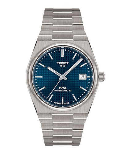 Tissot PRX 38mm Swiss Automatic Watch for Men Titanium Case Blue Dial T1378074404100