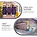 Sports Duffel Bags for Women Dark Purple Weekender Travel Totes Bag for Airplane, Cute Sports Gym Dance Bag Overnight Luggage Bag with Wet Pocket, Carry On Hospital Bag for Labor and Delivery