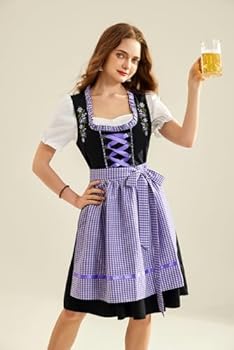 Karlein Dirndl Jurk | Blauwe Geruite Oktoberfest-jurk met Traditioneel