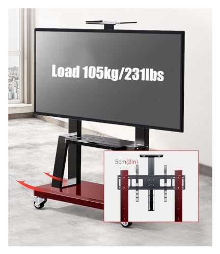 Carro móvil para TV, soporte portátil con ruedas ajustable miniatura 4