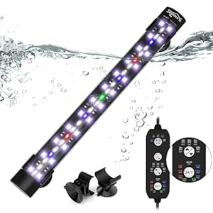 Submersible Aquarium Light for Fish Tank, 24/7 Cycle Fish Tank Light with Timer, Full Spectrum+7 Single Colors, Auto On/Off, Adjustable Brightness (11 Inch for 12-23inch Tank)