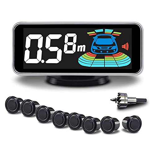 Backup Radar System Car Auto Vehicle Reverse with 8 Parking Sensors kit Distance Detection LCD Distance Display Sound Warning …