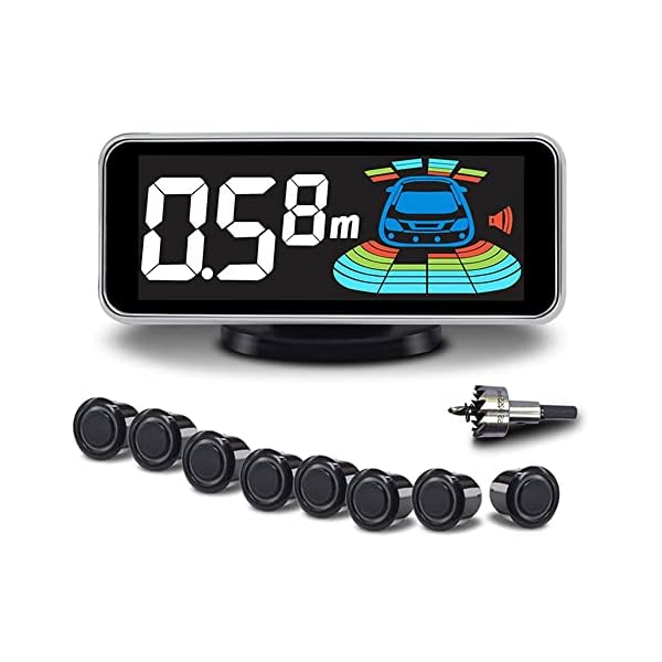Backup Radar System Car Auto Vehicle Reverse with 8 Parking Sensors kit Distance Detection LCD Distance Display Sound Warning …