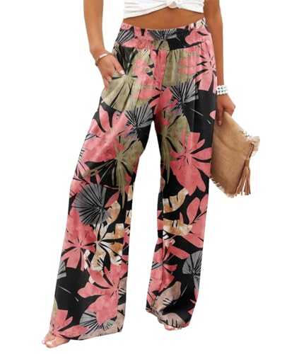 La mejor selección de Mujer Elegante los 5 más buscados. 43 VIOPY Pantalones de Mujer Holgados Pantalón Ancho Mujeres Elegante Pantalon Recto Palazzo Dama Casual Pierna Ancha Comodos Pants con Bolsillos (F-Rojo, M)